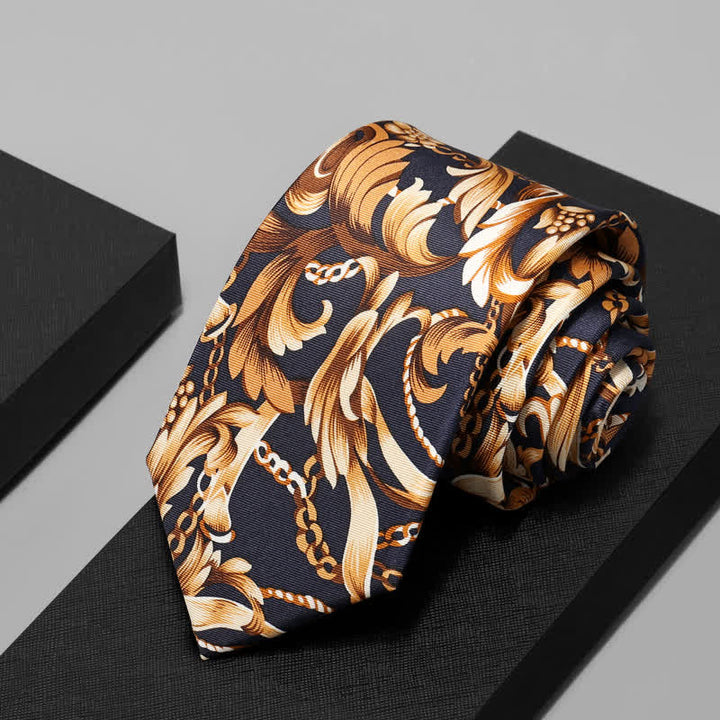 Cravate de luxe à motif floral pour homme