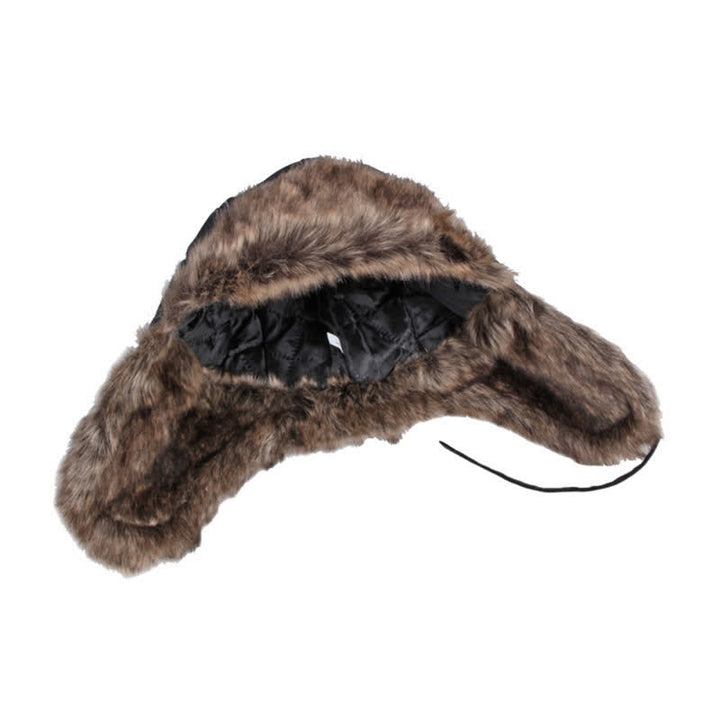 Chapeau de trappeur en similicuir doux et moelleux avec protection des oreilles