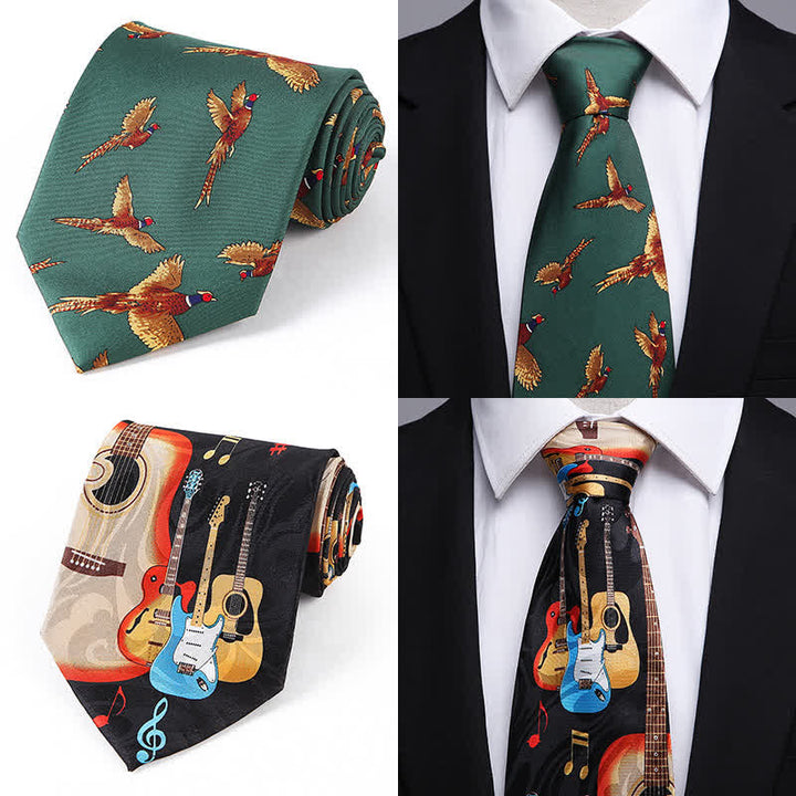 Cravate de campagne à motif de dessin animé créatif pour homme