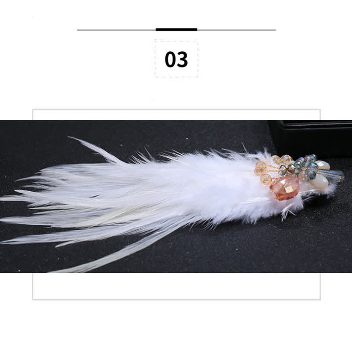 Broche de luxe en cristal avec branches et plumes de flocon de neige pour femme