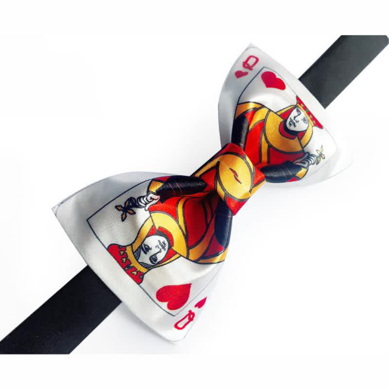 Nœud papillon pour homme avec motif cœur et pique de poker
