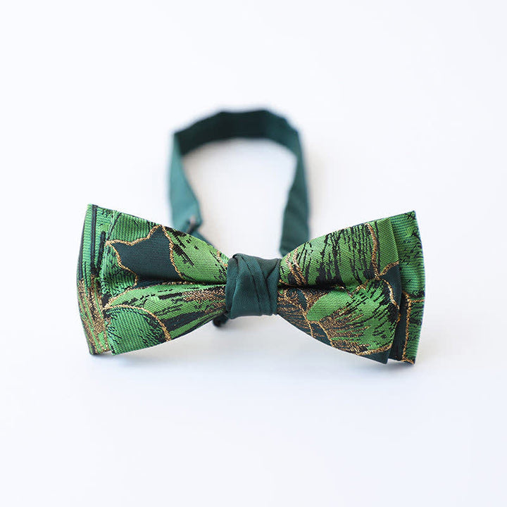 Nœud papillon doré pour homme de la série Green avec motif de carpes koï