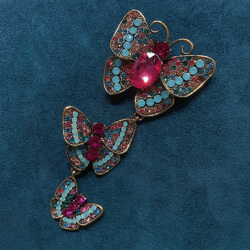 Broche ludique à trois papillons pour femme