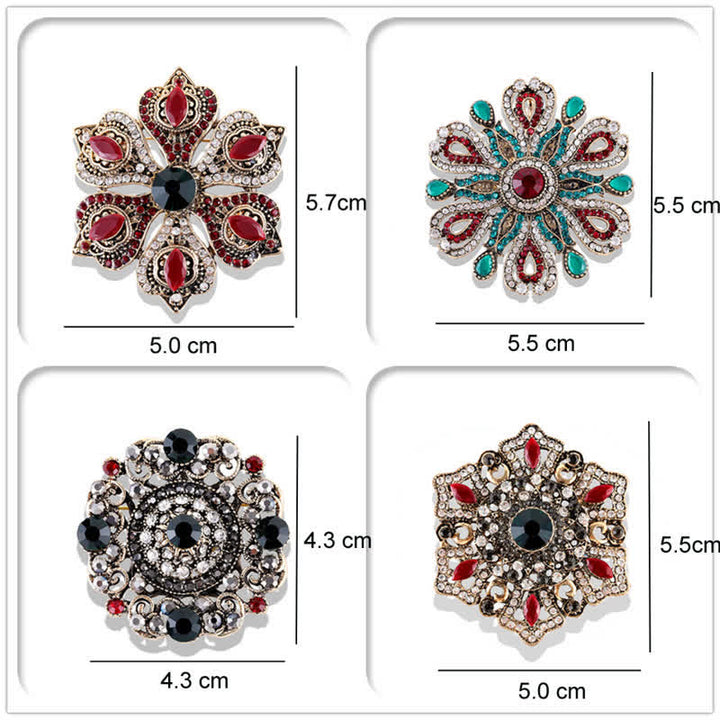 Broche en cristal baroque pour femme