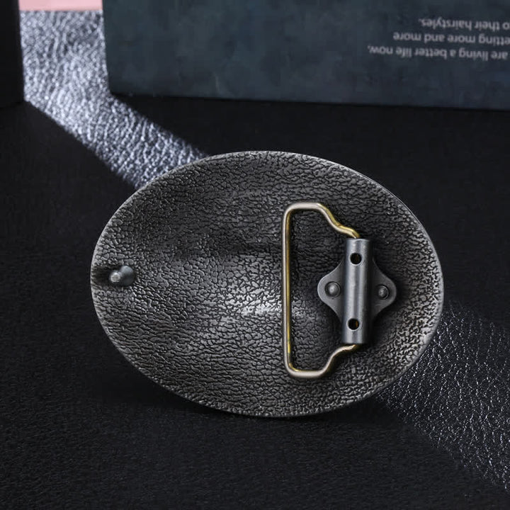Ceinture en cuir à boucle pour homme avec drapeau américain et élan