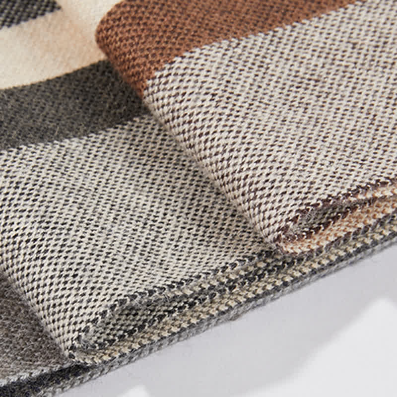 Écharpe d'hiver classique à rayures et carreaux pour homme