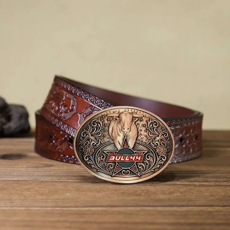 Ceinture en cuir avec boucle porte-bière créative Raging Bull pour homme