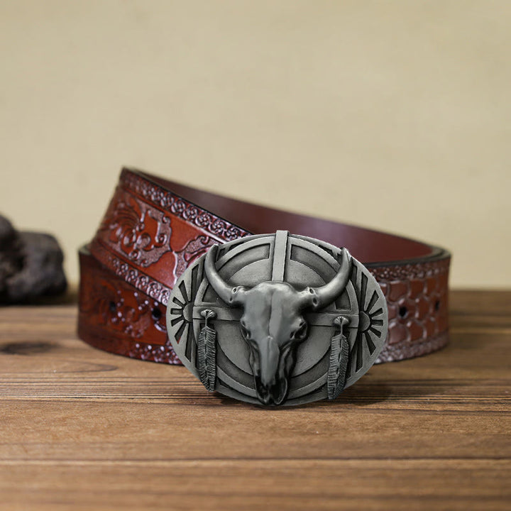 Ceinture en cuir à boucle DIY pour homme