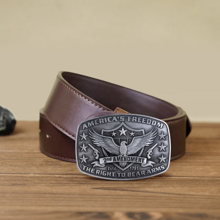 Ceinture en cuir à boucle pour homme avec motif Eagle America's Freedom