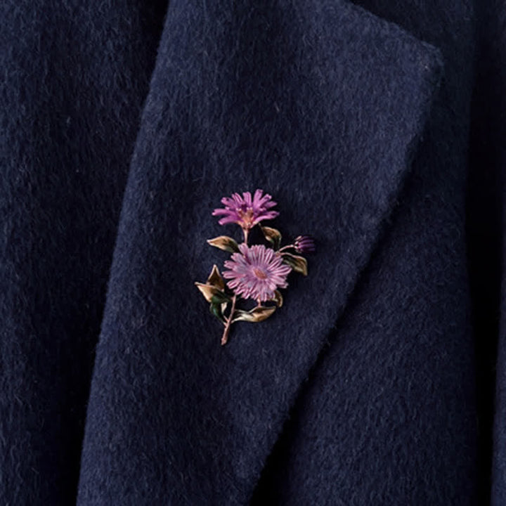 Broche créative à motif de marguerite florale pour femme