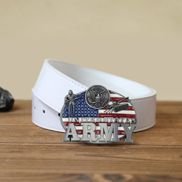 Ceinture en cuir à boucle militaire de l'armée américaine pour homme
