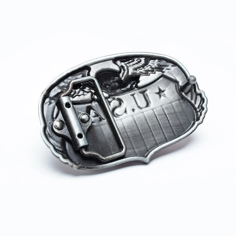 Ceinture en cuir pour homme avec drapeau américain et aigle volant