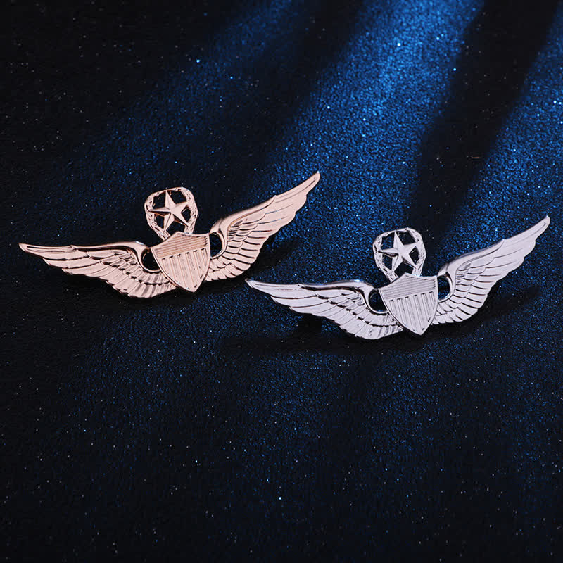 Broche d'insigne d'aile de pilote pour homme