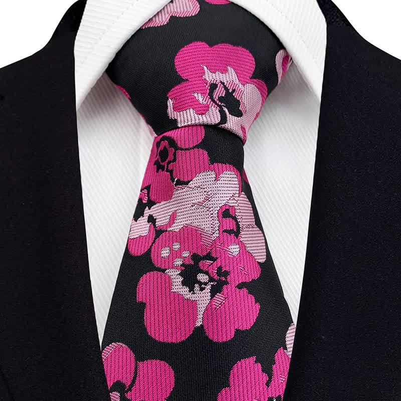 Cravate de luxe moderne à motif floral pour homme