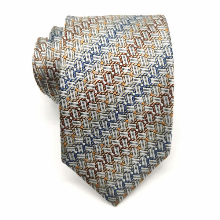 Cravate en soie pure à motif tissé gradué pour homme