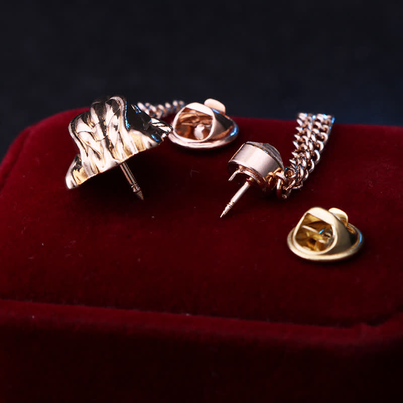 Broche chaîne pour homme représentant le loup du roi de la forêt