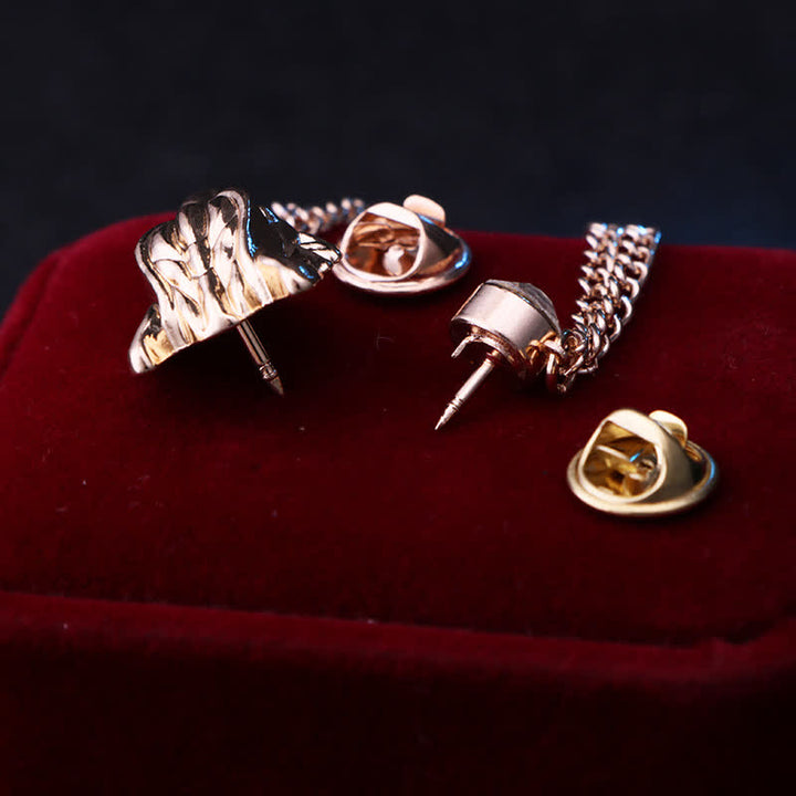 Broche chaîne pour homme représentant le loup du roi de la forêt