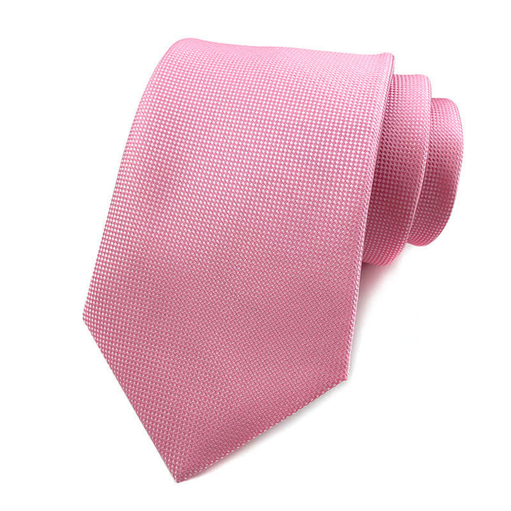 Cravate slim simple de couleur unie pour hommes - Rose - image 6