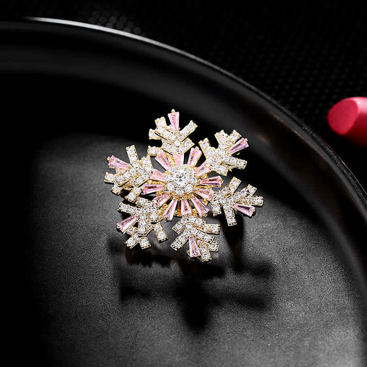 Broche Flocon de Neige Rotative pour Femme