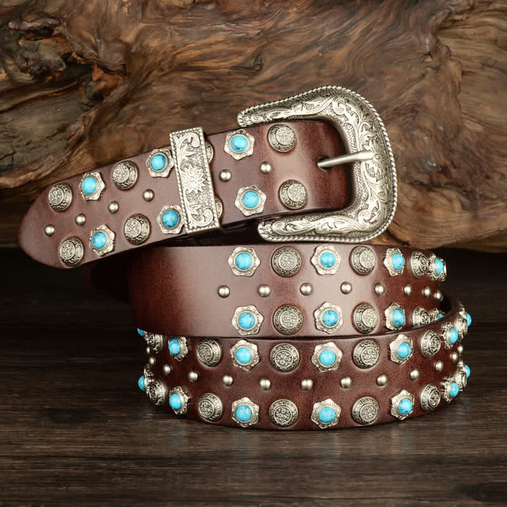 Ceinture unisexe luxueuse avec accents turquoise