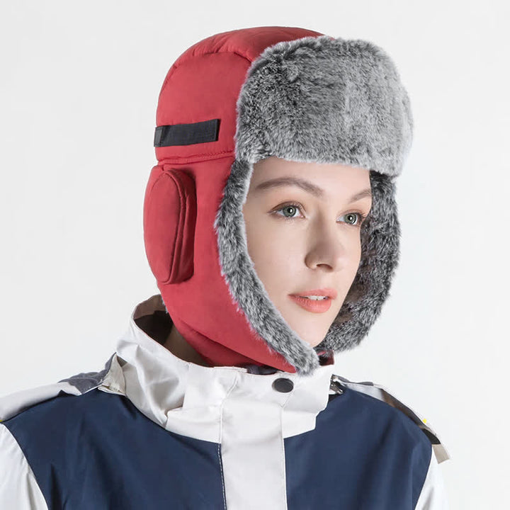 Ensemble de chapeau de trappeur en fausse fourrure avec casquette d'aviateur unisexe pour l'extérieur