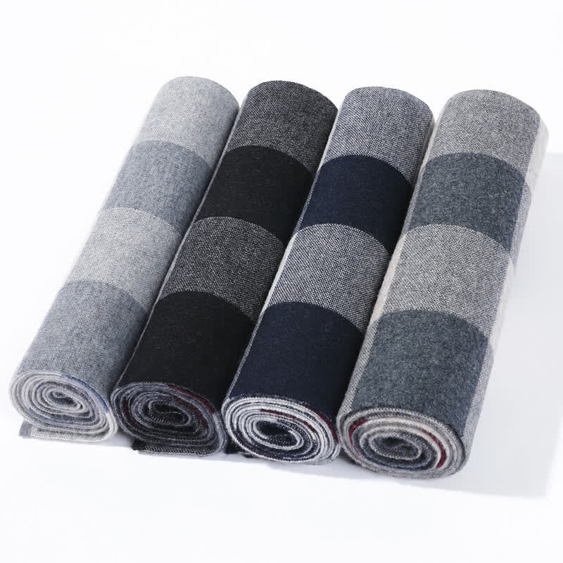 Écharpe en pure laine à carreaux pour homme, idéale pour les loisirs et les affaires