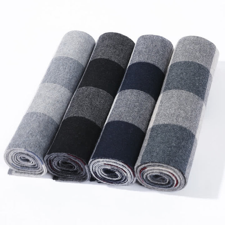 Écharpe en pure laine à carreaux pour homme, idéale pour les loisirs et les affaires