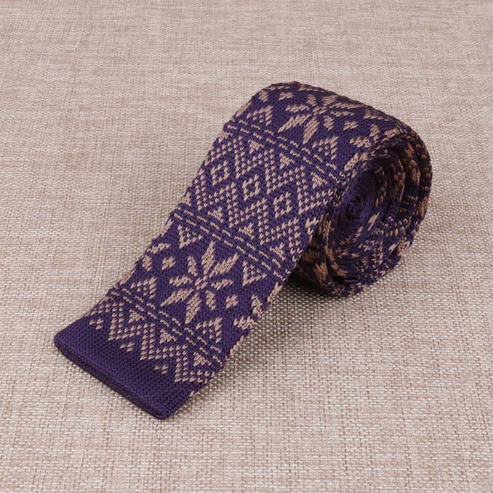 Cravate fine en tricot exotique pour homme