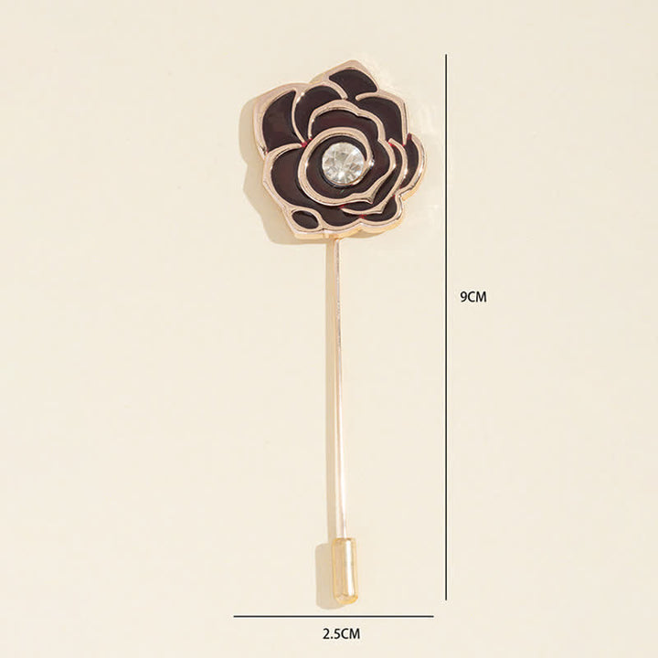 Broche fleur de rose noire pour femme