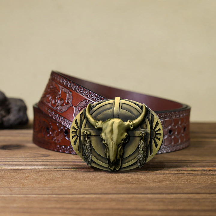 Ceinture en cuir à boucle DIY pour homme