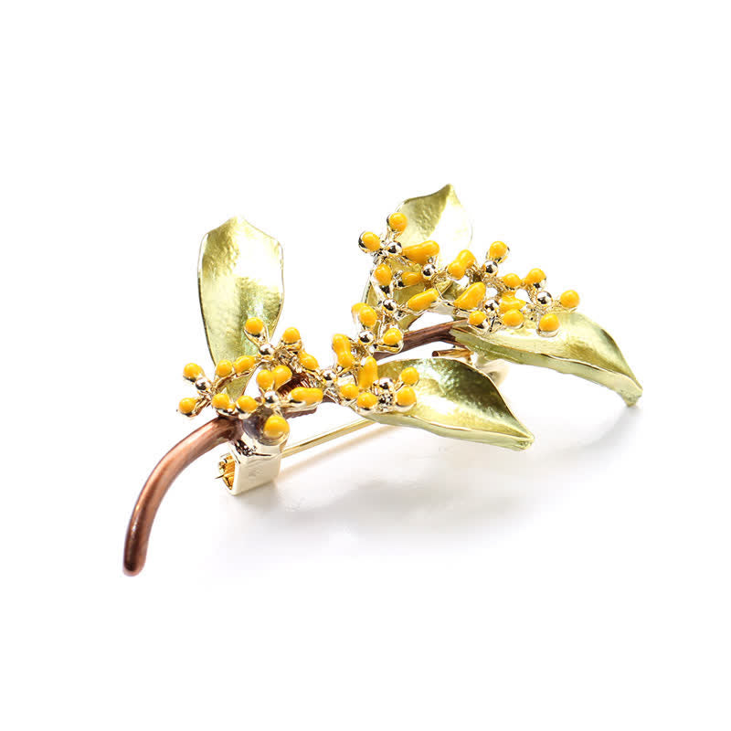 Broche branche de feuilles Fragrans pour femme