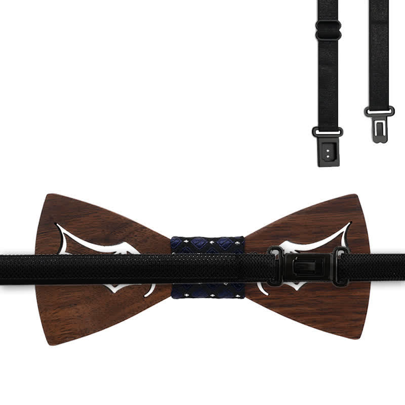 Lot de 3 nœuds papillon en bois avec ailes de démon pour homme