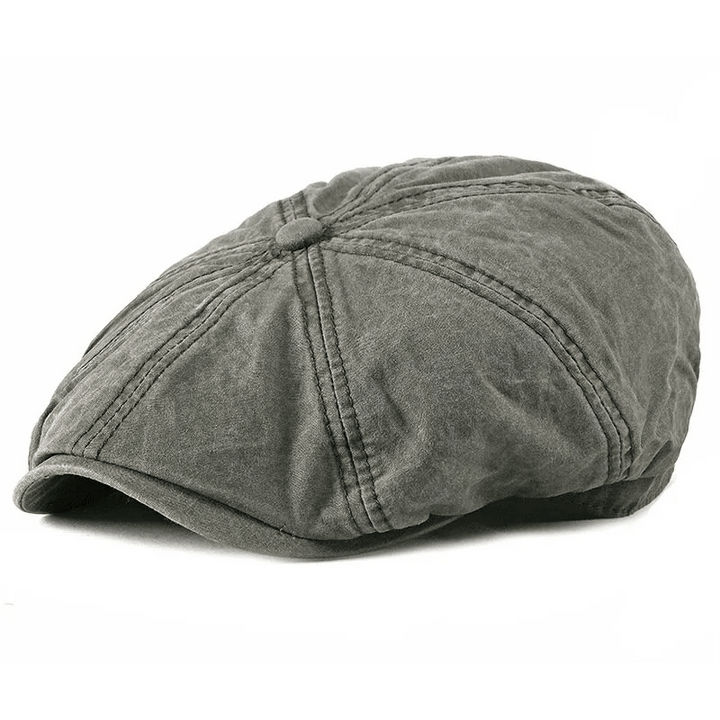 Casquette béret décontractée en coton vieilli délavé