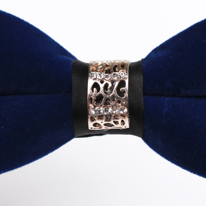 Nœud papillon en velours patchwork strass pour homme