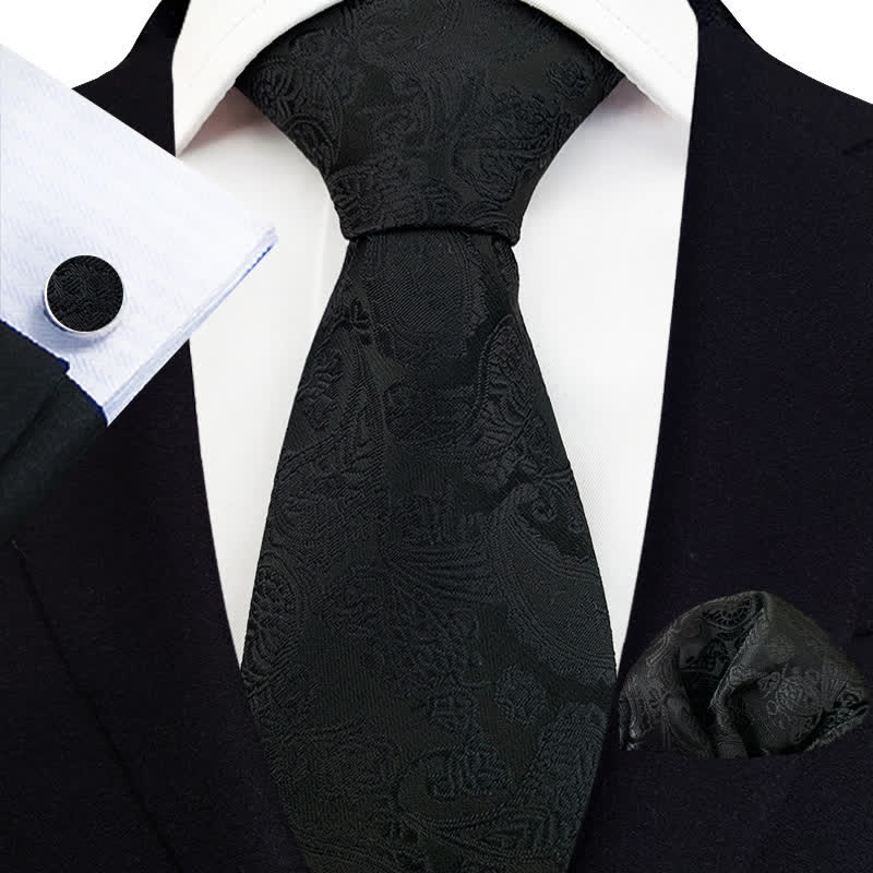 Ensemble de 3 cravates à motif cachemire exotique pour homme