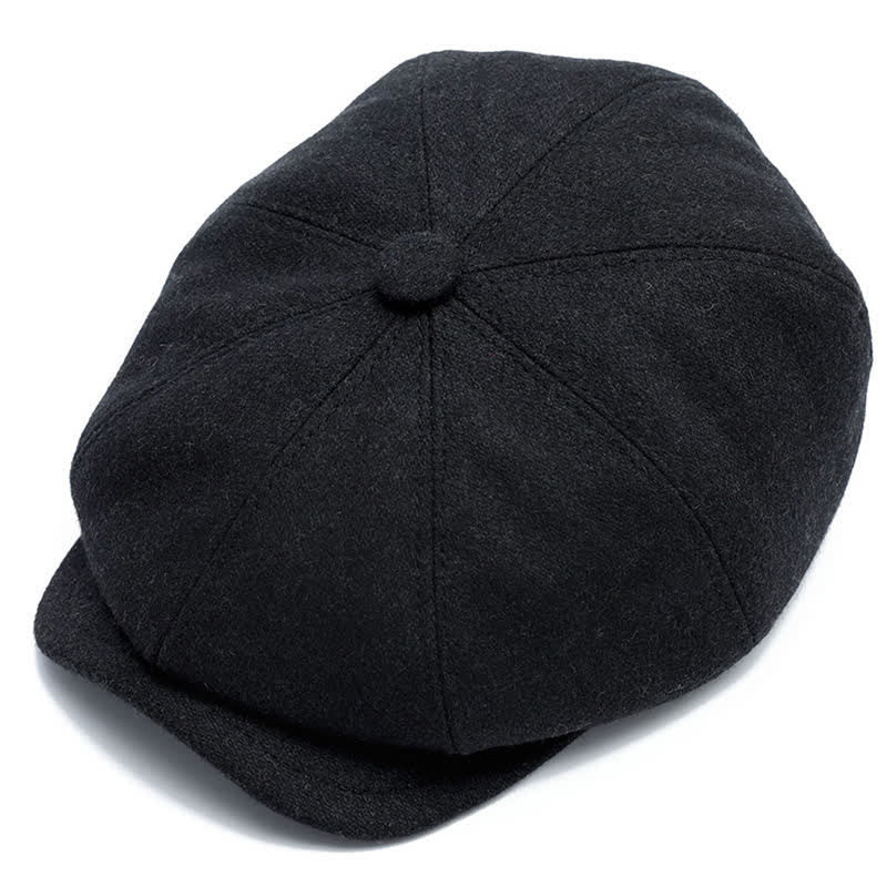 Casquette plate classique de vendeur de journaux avec béret à cache-oreilles - Gris foncé - Réglable (environ 22"-23 5/8") - image 8