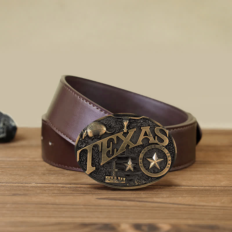 Ceinture en cuir à boucle Texas State Heritage Attitude pour homme