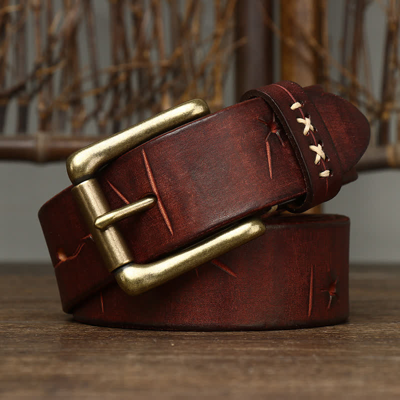 Ceinture en cuir sculpté fantaisie vintage pour homme