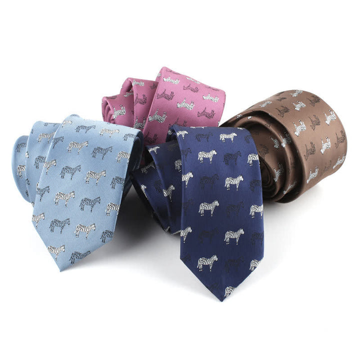Cravate pour homme à motifs d'animaux et de poker