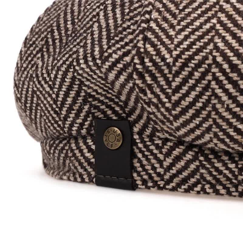 Casquette béret octogonale à motif à chevrons Peaky Hat - image 4