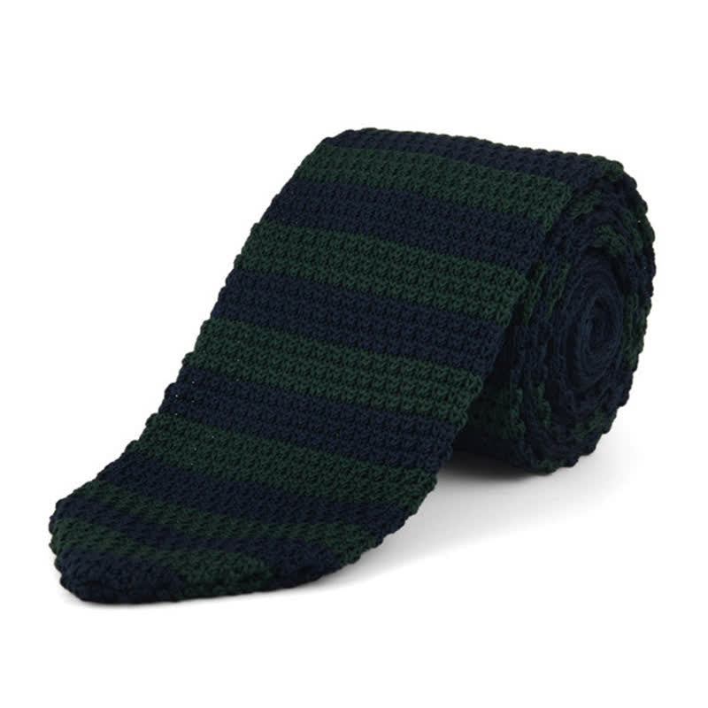 Cravate tricotée à rayures horizontales pour homme