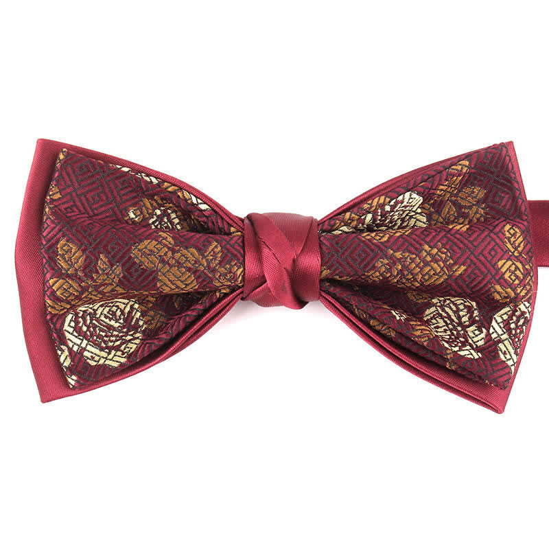 Nœud papillon élégant à motif floral et botanique pour homme