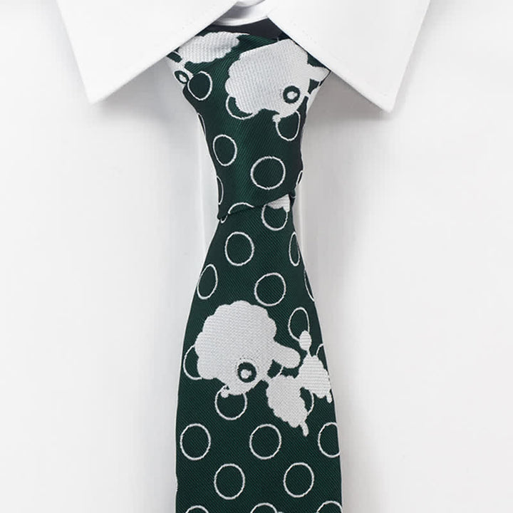 Cravate mouton verte et blanche pour homme