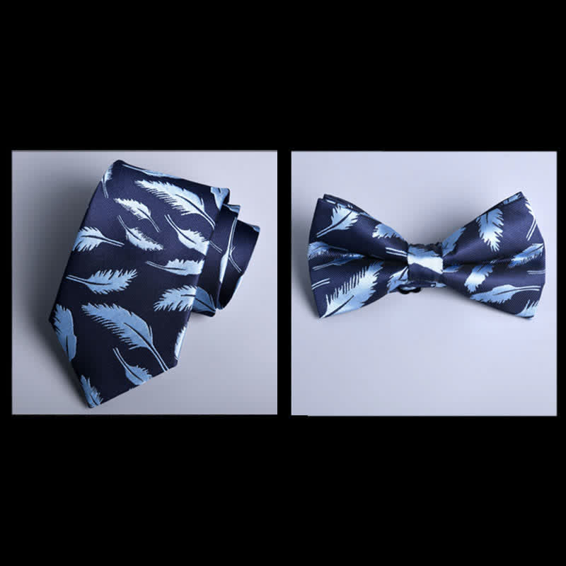 Lot de 8 nœuds papillon en forme de fleur de la marine avec feuilles et boîte cadeau - image 1