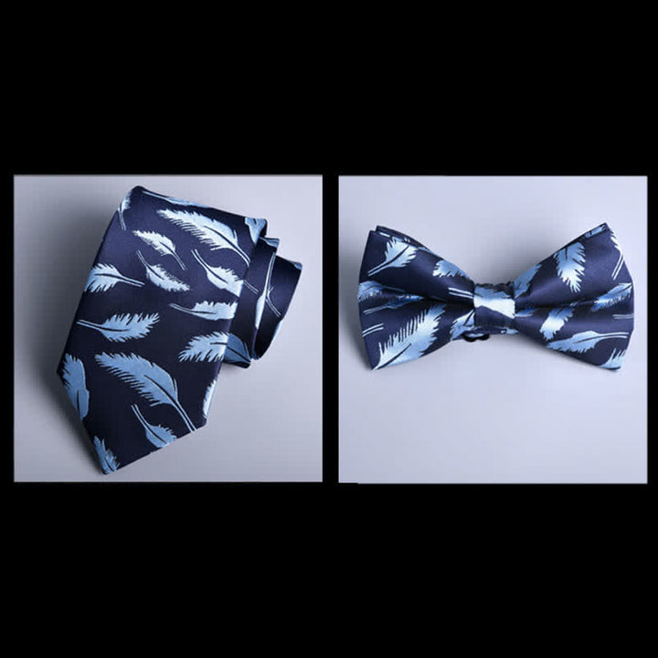 Lot de 8 nœuds papillon en forme de fleur de la marine avec feuilles et boîte cadeau - image 1
