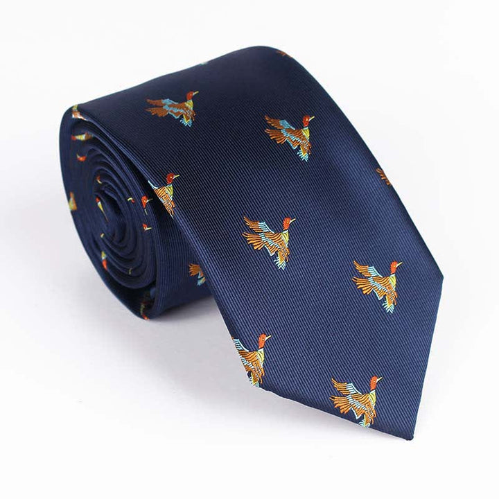 Cravate brodée pour homme avec oiseau volant