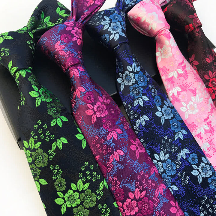 Ensemble de 2 cravates à fleurs de prunier pour homme