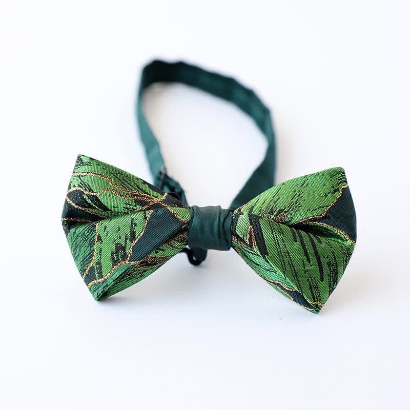 Nœud papillon doré pour homme de la série Green avec motif de carpes koï
