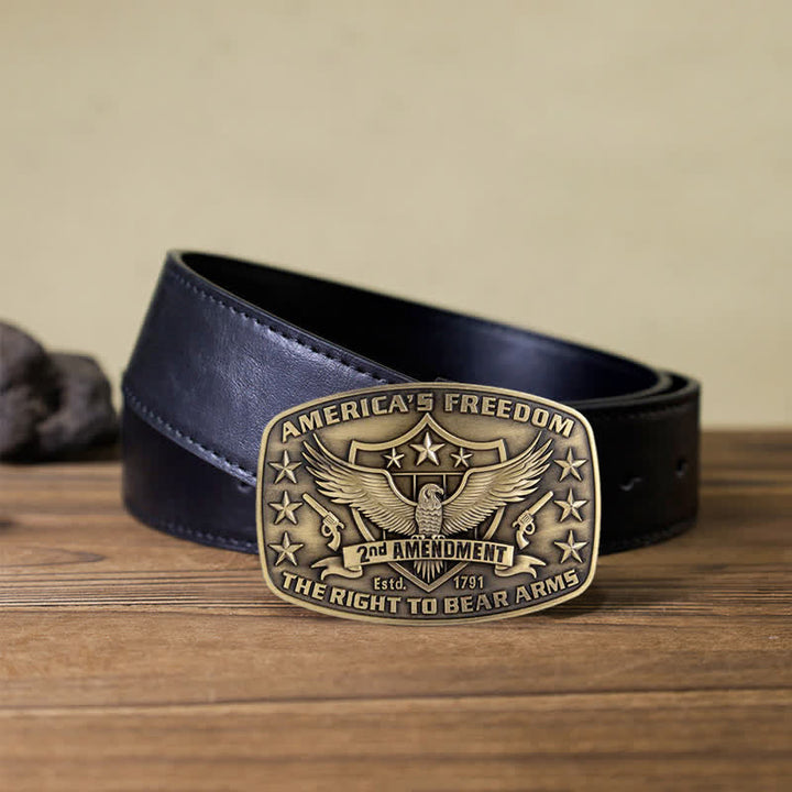 Ceinture en cuir à boucle pour homme avec motif Eagle America's Freedom