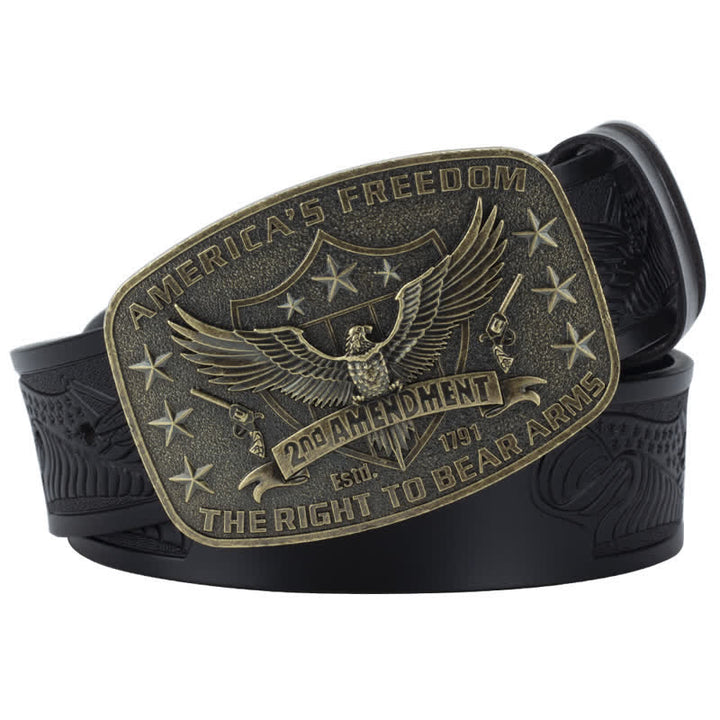 Ceinture en cuir rétro pour homme avec motif aigle America's Freedom
